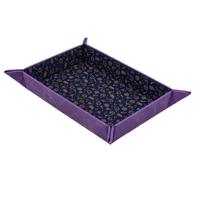 UP - Printed Leatherette Folding Dice Tray featuring: Bells Hells Pattern from Critical Role