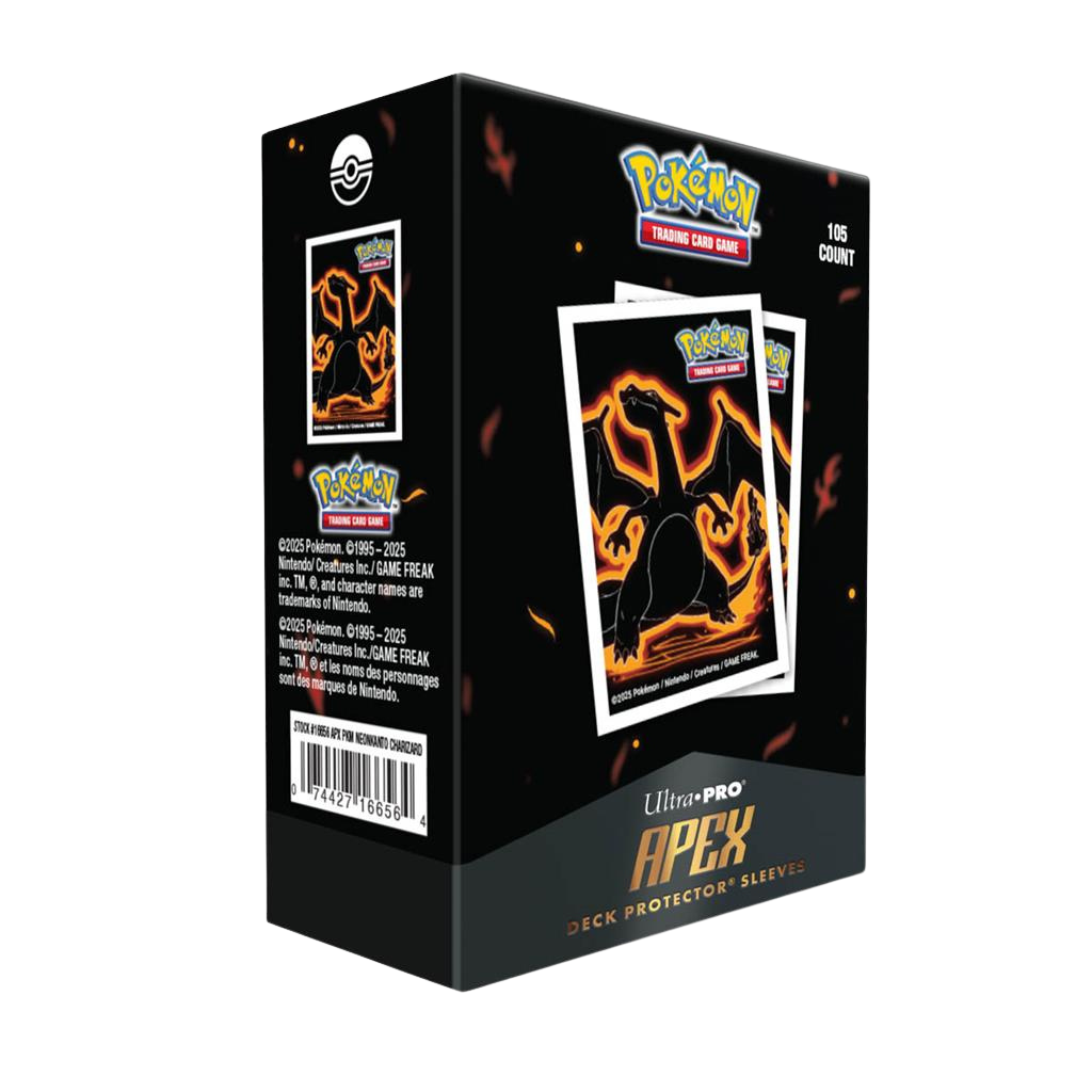 UP - Neon Kanto 105ct APEX Deck Protector Sleeves Charizard for Pokémon