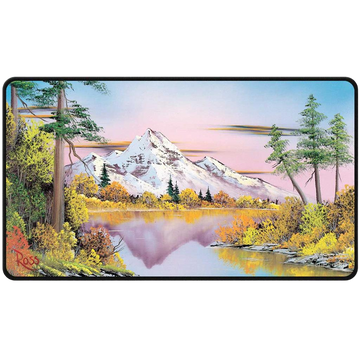 UP - Bob Ross Mighty Mountain Lake Black Stitched Playmat