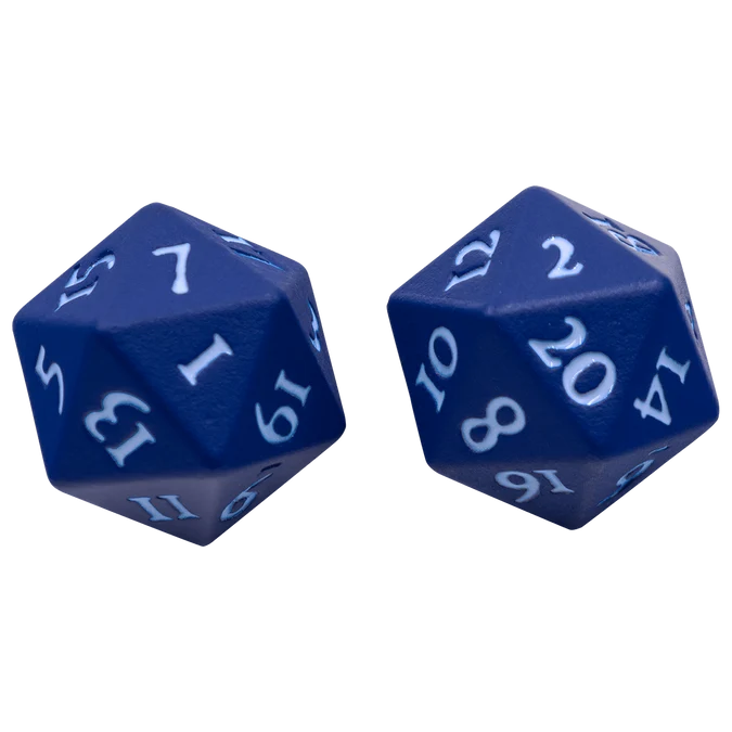 UP - Vivid Heavy Metal D20 Dice - Blue