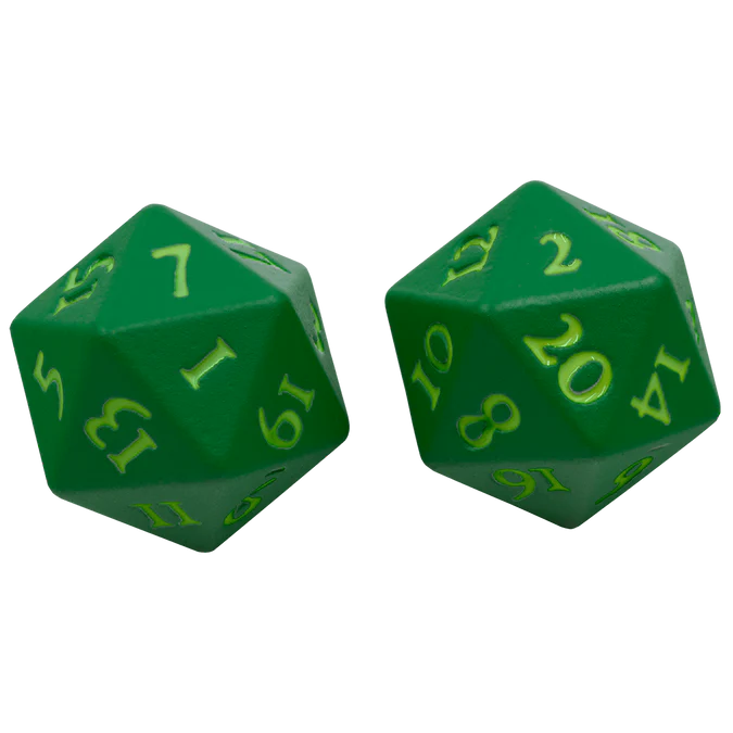 UP - Vivid Heavy Metal D20 Dice - Green