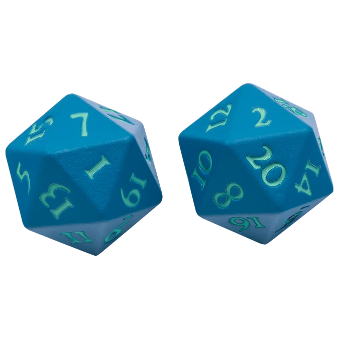 UP - Vivid Heavy Metal D20 Dice - Teal
