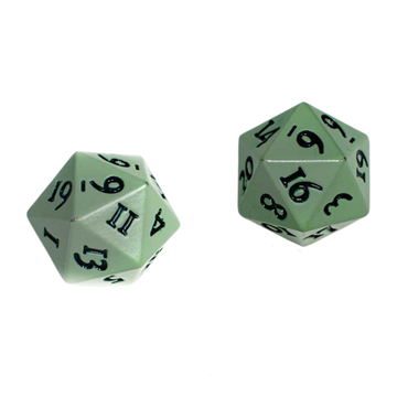 UP - Vivid Heavy Metal D20 Dice - Cool Matcha