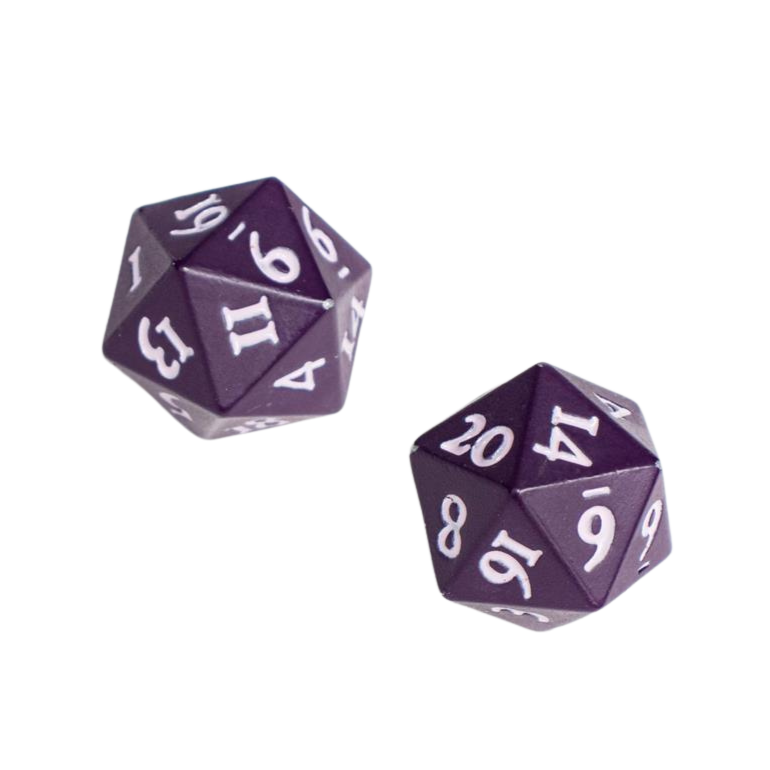 UP - Vivid Heavy Metal D20 Dice - Midnight Plum