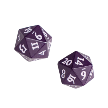 UP - Vivid Heavy Metal D20 Dice - Midnight Plum