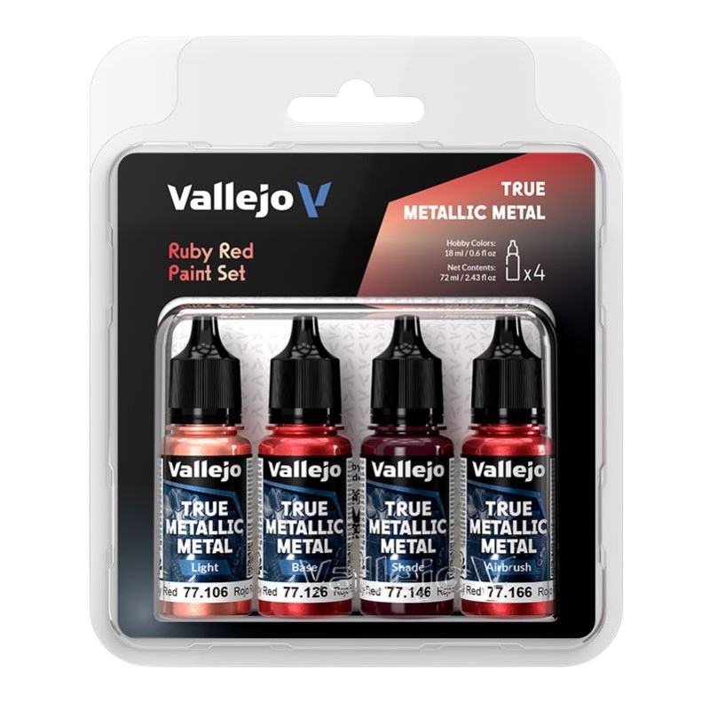 Vallejo TMM - 4 Colors Set Ruby Red