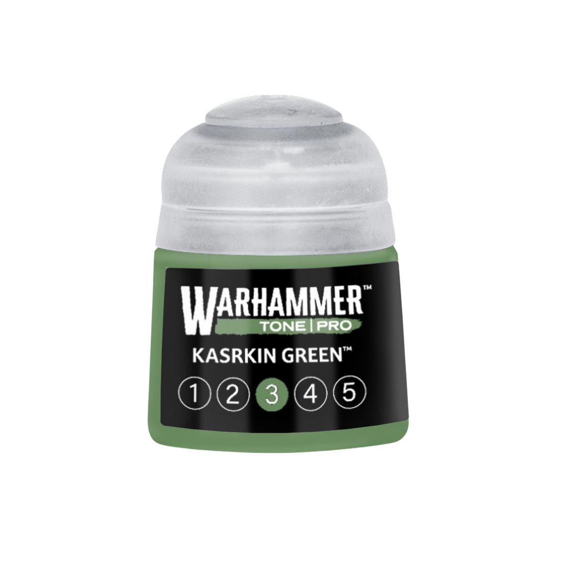 Tinta Warhammer Tone Pro Kasrkin Green 3, pote de 12 ml