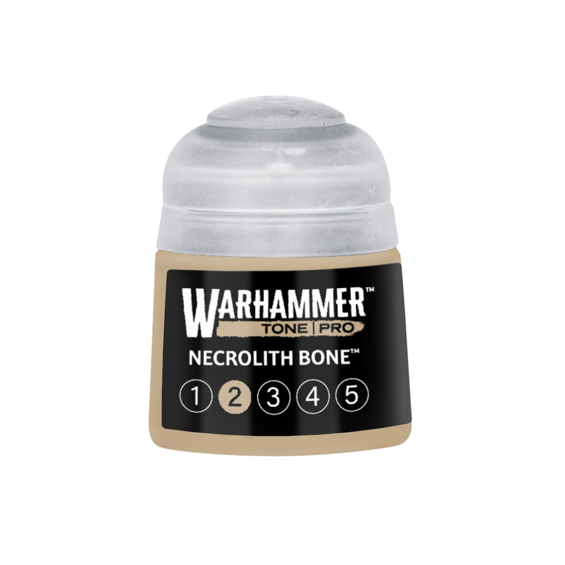 Tinta Warhammer Tone Pro Necrolith Bone 2, pote de 12 ml