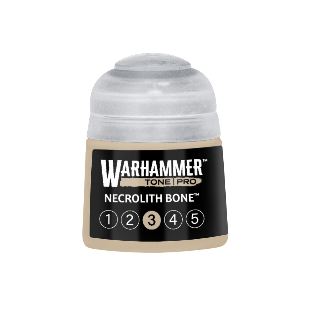 Tinta Warhammer Tone Pro Necrolith Bone 3, pote de 12 ml