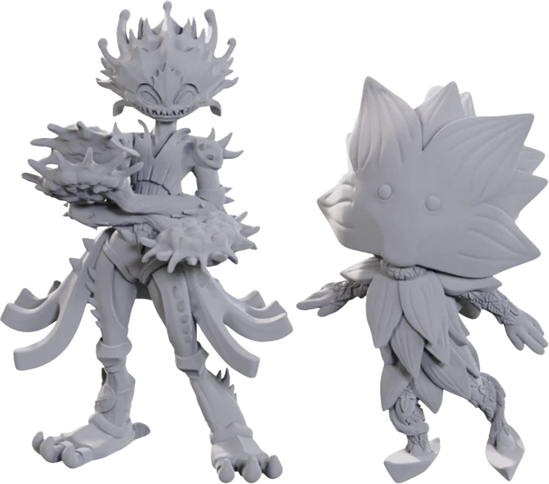 Pathfinder Deep Cuts Unpainted Miniatures - Lotus Leshy and Flytrap Leshy