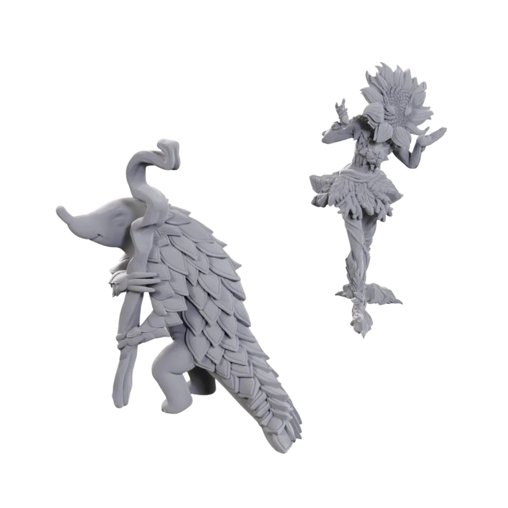 Pathfinder Deep Cuts Unpainted Miniatures - Sunflower Leshy and Fruit Leshy