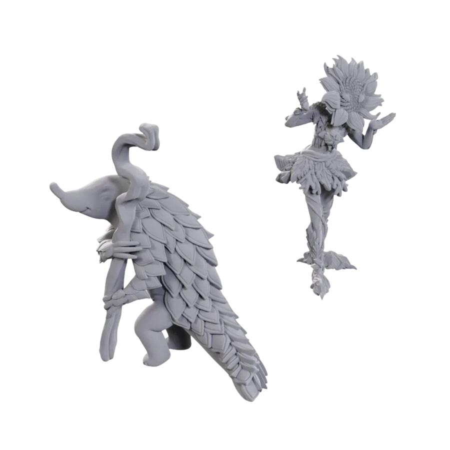 Pathfinder Deep Cuts Unpainted Miniatures - Sunflower Leshy and Fruit Leshy