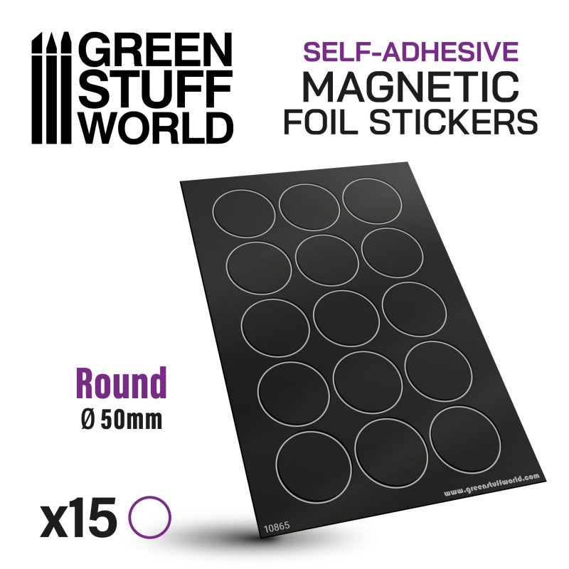 Green Stuff World - Round Magnetic Sheet SELF-ADHESIVE - 50mm
