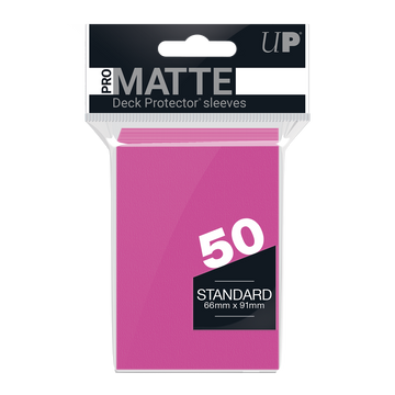 UP - Standard Sleeves - Pro-Matte - Non Glare - Bright Pink (50 Sleeves)