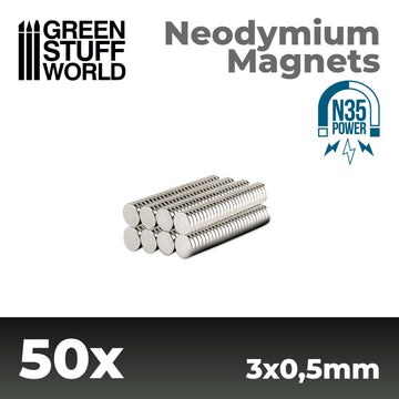 Green Stuff World - Neodymium Magnets 3x0'5mm - 50 units (N35)
