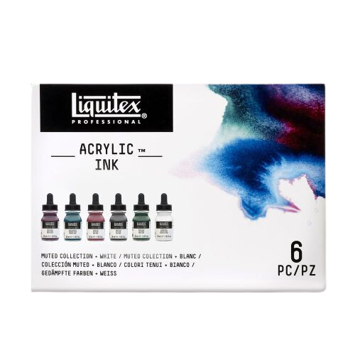 Liquitex - Acrylic Ink Set - 6x30ml - Muted Collection + White