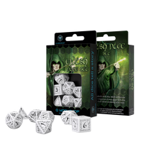 Q Workshop - Elvish White & Black Dice Set (7)