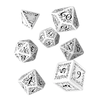 Q Workshop - Elvish White & Black Dice Set (7)