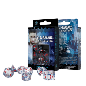 Q Workshop - Classic RPG Translucent & Blue-Red Dice Set (7)