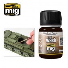 Ammo by Mig - EMANEL WASH: Dark Brown Wash For Green Vehicles