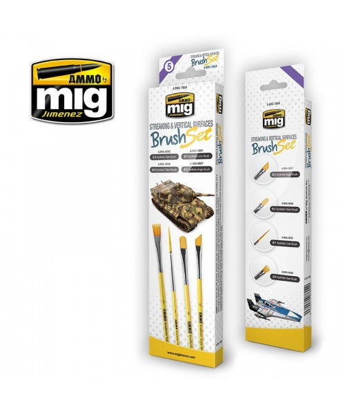 Ammo by Mig - Streaking & Vertical Surfaces Brush Set