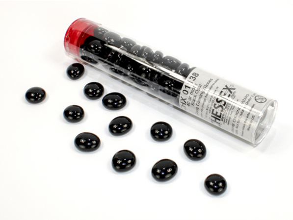 Chessex Gaming Glass Stones in Tube - Black Glass (40)
