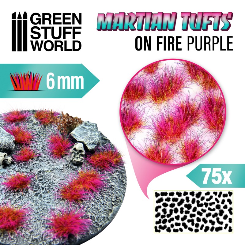 Green Stuff World - Martian Fluor Tufts - ON FIRE PURPLE