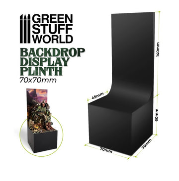 Green Stuff World - Backdrop Display Plinth - 7x7x6cm - Black