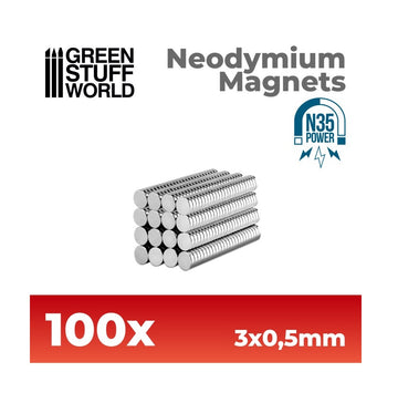Green Stuff World - Neodymium Magnets 3x0'5mm - 100 units (N35)