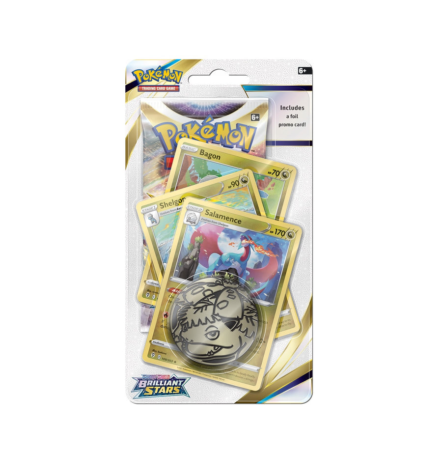 Pokémon TCG: Sword & Shield 9 Brilliant Stars Premium Checklane Blister - Bagon/Shelgon/Salamence