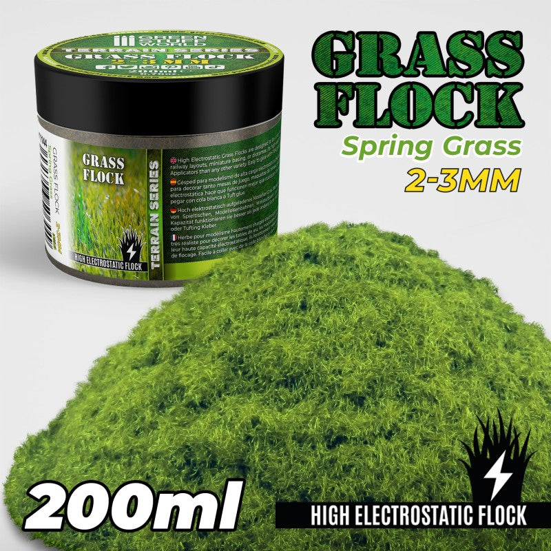 Green Stuff World - Static Grass Flock 2-3mm - SPRING GRASS - 200 ml
