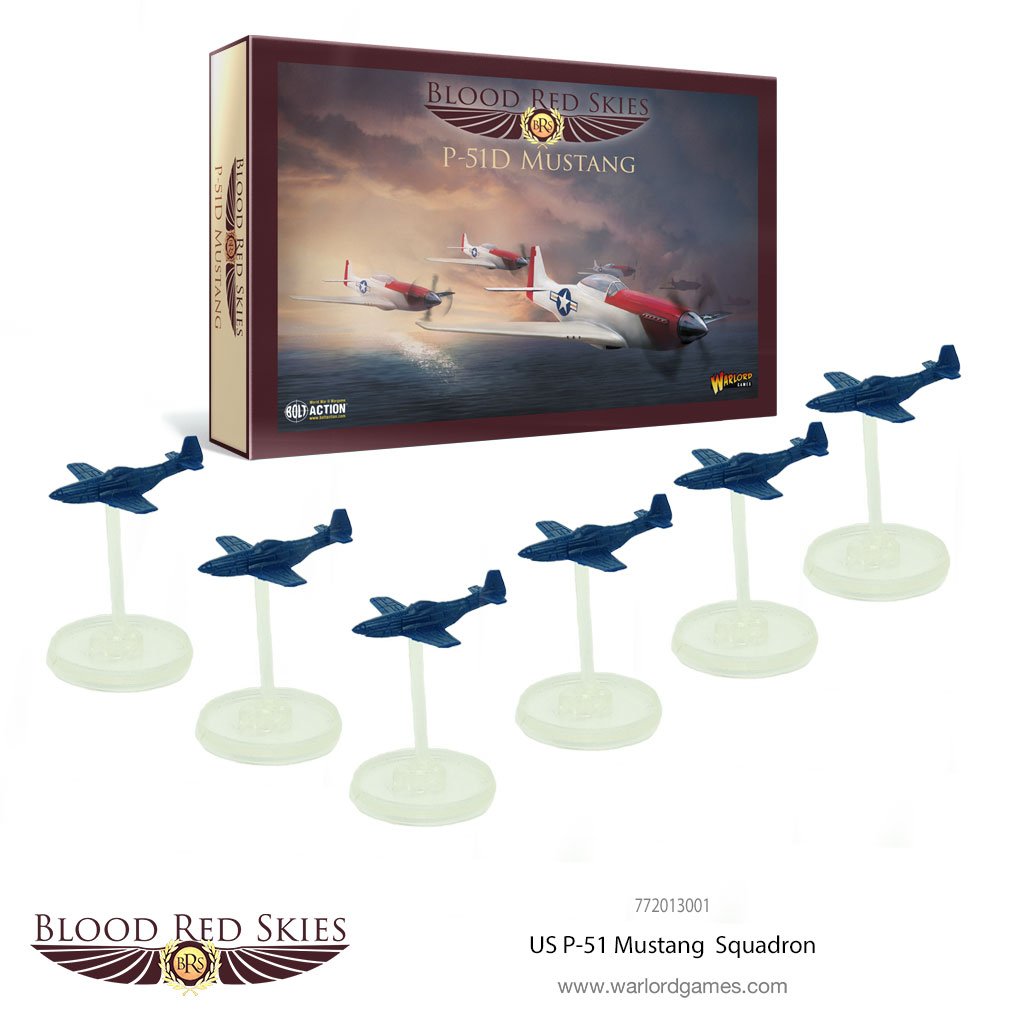 Blood Red Skies - US P-51 Mustang- Squadron 3, 6 planes
